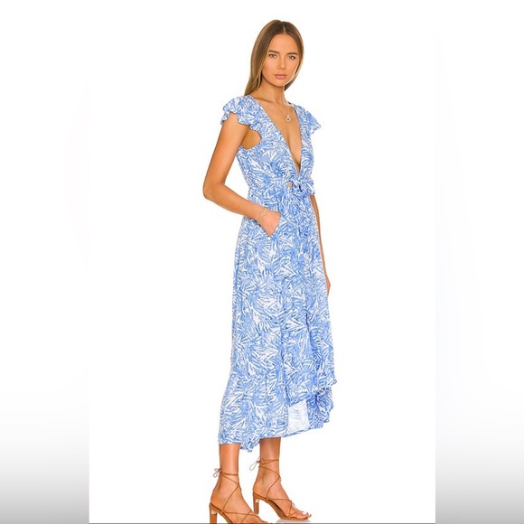 Revolve Blake Dress in Batik Breeze Sky Tiare Hawaii Small Medium New with Tags - Picture 2 of 3